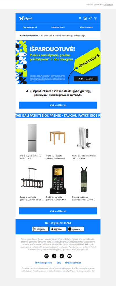 Ar atradai išparduotuvės pasiūlymus? 🔍