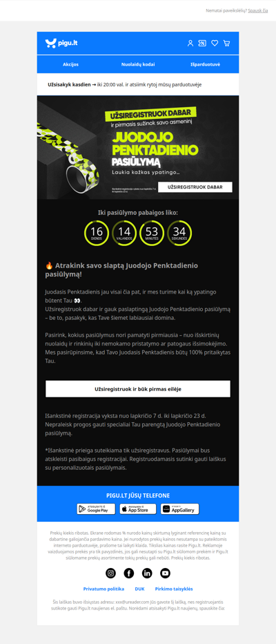 🔥 Atrakink savo slaptą Juodojo Penktadienio pasiūlymą!