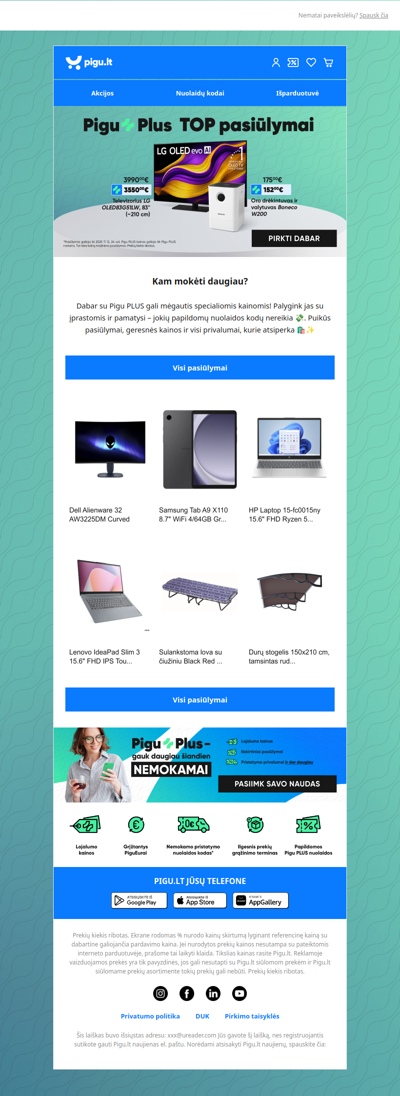 💥 Išskirtiniai Pigu PLUS pasiūlymai laukia Tavęs