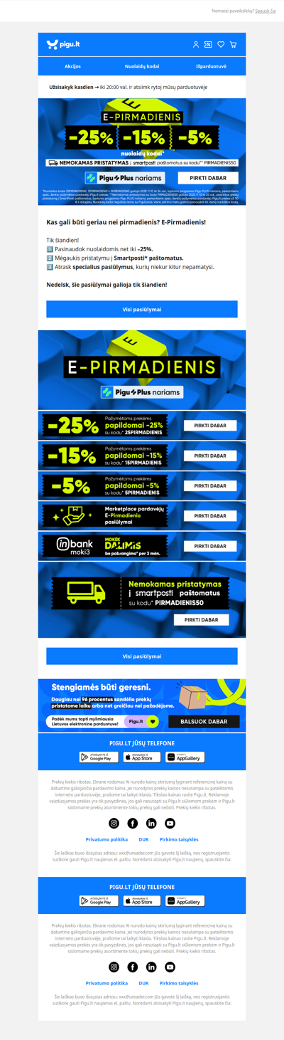 Tik šiandien – E-PIRMADIENIS!