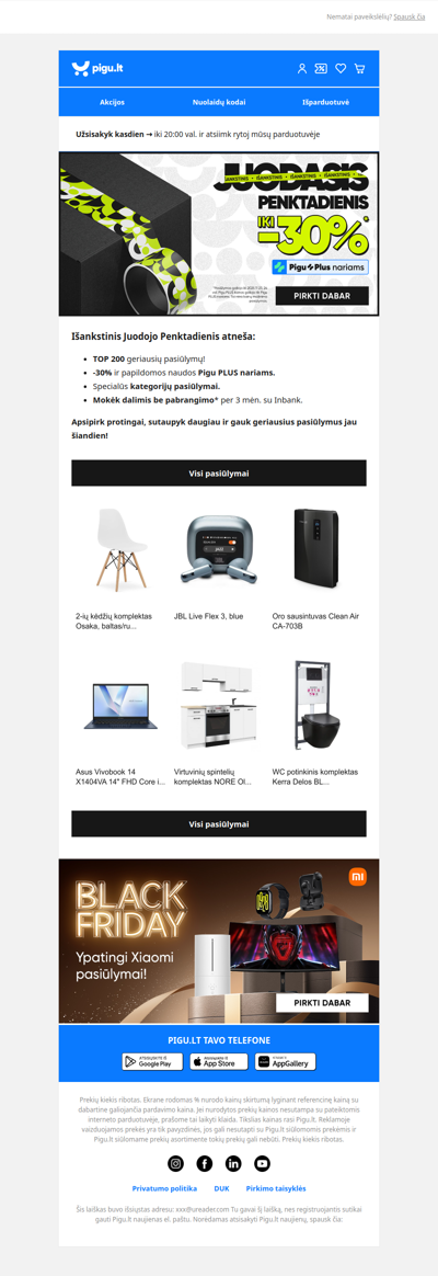 🎉 Išankstinio Juodojo Penktadienio pasiūlymai: