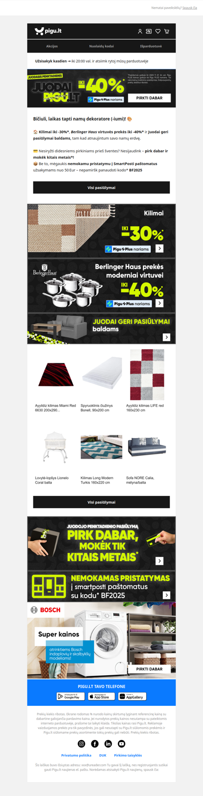 🛋️ Juodai geri pasiūlymai Tavo namams!