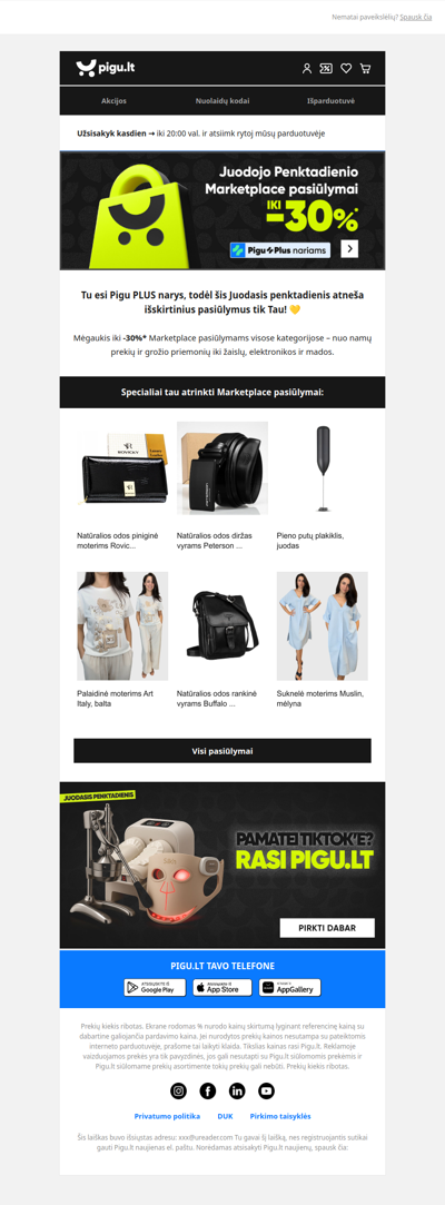 Tik Pigu PLUS nariams 🛍️