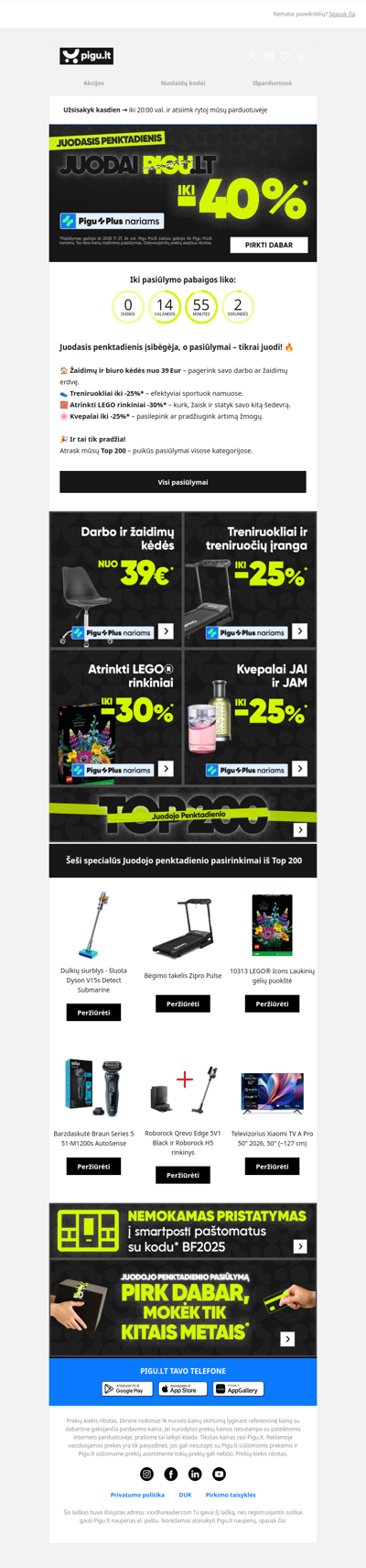 Iki -40%* – Juodasis penktadienis įsibėgėja!