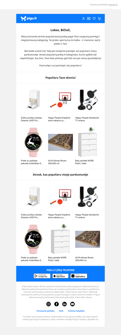 Nepraleisk! Populiariausia prekė Tavo mėgstamiausioje kategorijoje! ⭐