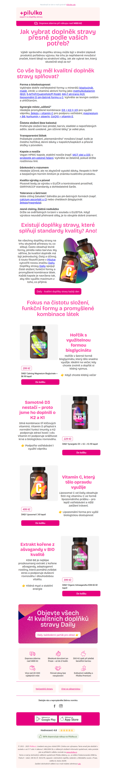 Jak poznat kvalitní doplněk stravy? Podívejte se na Daily 👉