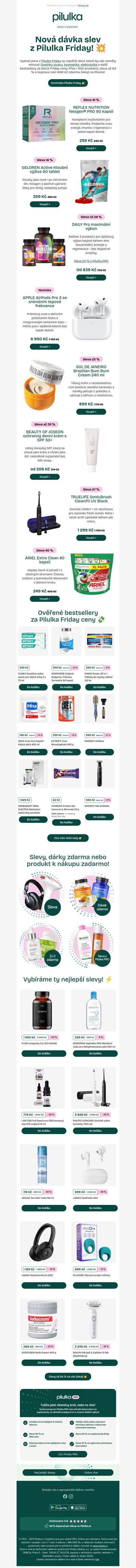 PILULKA FRIDAY plný slev až 64 %! 🖤