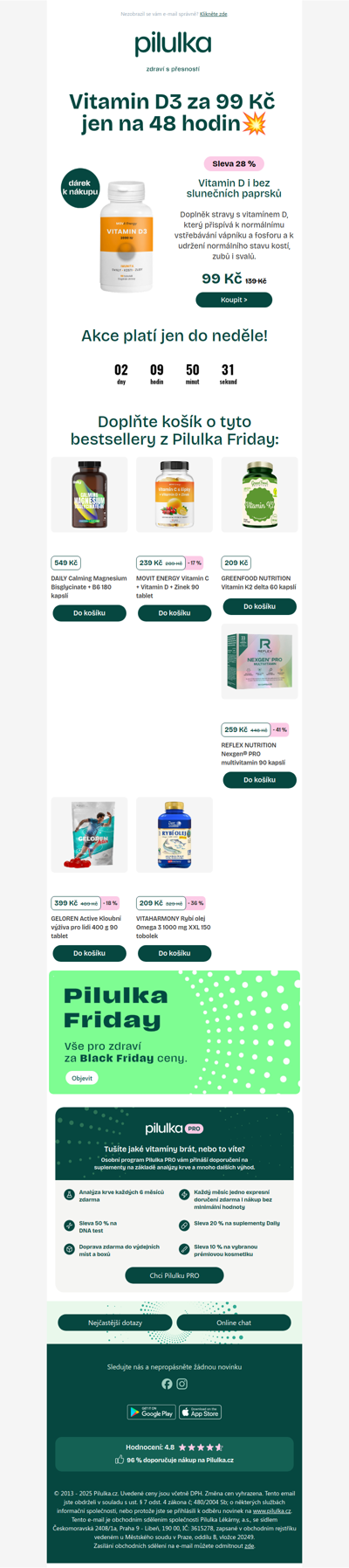 MOVit Vitamín D3 za 99 Kč 🔥 jen 48 hodin ⌛