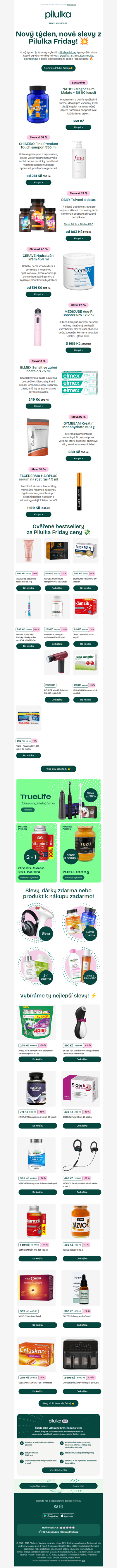 Další vlna slev až 81 % | PILULKA FRIDAY pokračuje 🖤