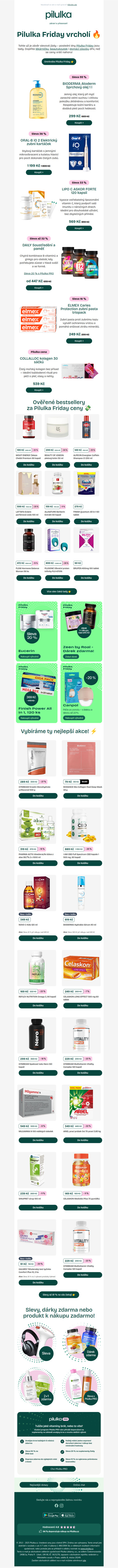 🔥 Pilulka Friday vrcholí - poslední šance ulovit slevy!
