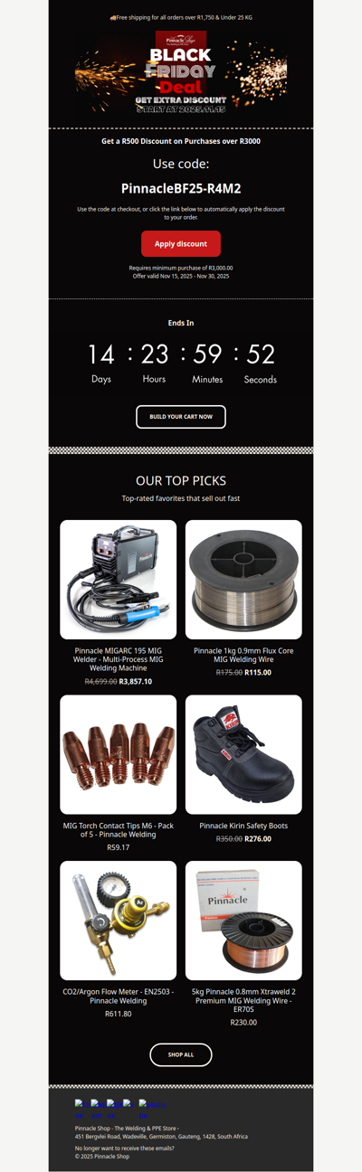 🔥 PinnacleShop Black Friday Sale starts Now！📣