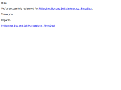 Philippines Buy and Sell Marketplace - PinoyDeal - Registration successful!