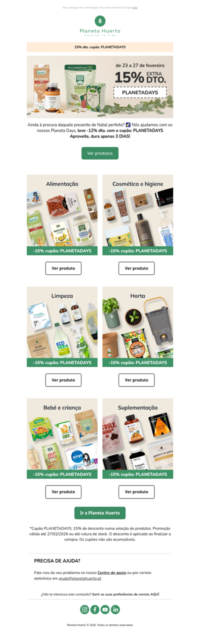 JÁ CHEGARAM! 15% nos PLANETA DAYS