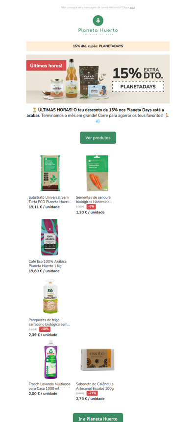 ÚLTIMO DIA! 🚨 15% DTO