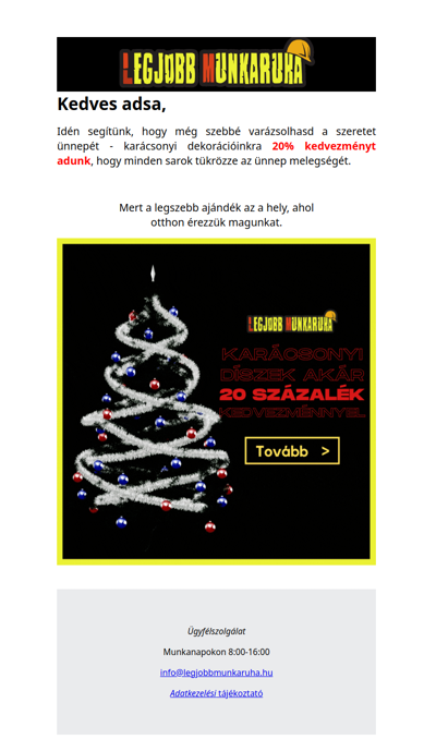 Meghitt ünnepi hangulat 20% kedvezménnyel – Fedezd fel karácsonyi dekorainkat