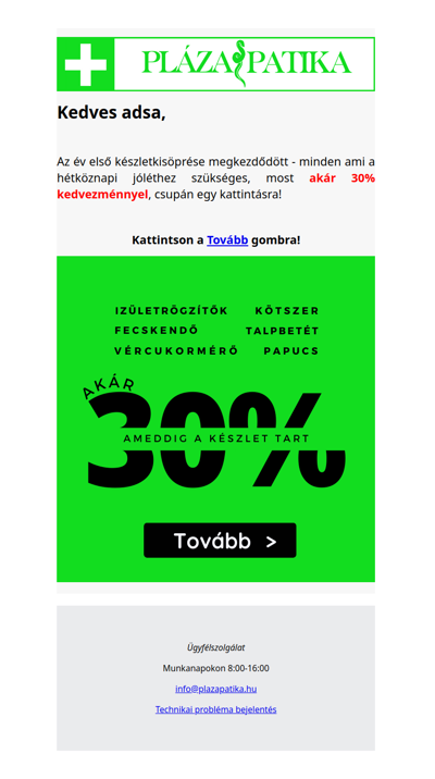 Készletkisöprés a PlázaPatikán! Gyógy talpbetét, kötszer, vércukormérő és sok más