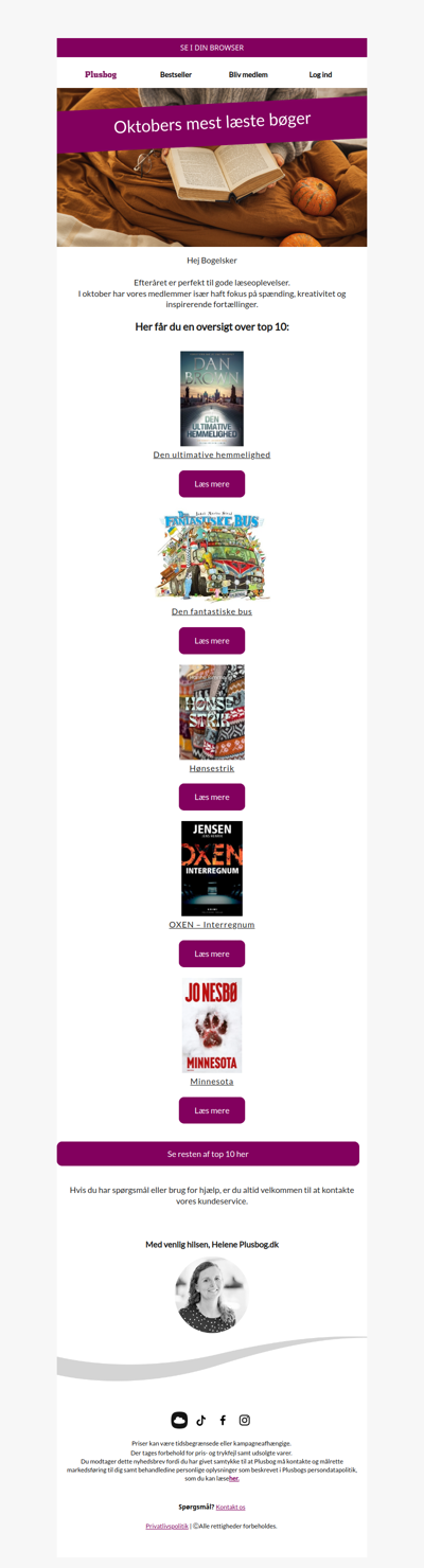 Oktobers mest populære bøger📚