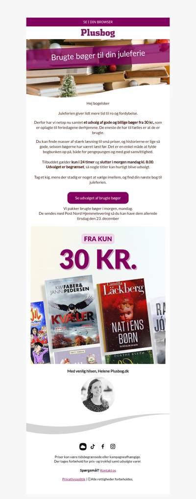 Brugte bøger til juleferien fra 30 kr. 🎄📚
