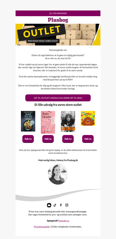 SPAR OP TIL 80% 💸 Kæmpe lagersalg i vores outlet!