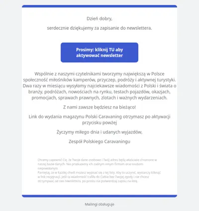 Zapis na newsletter. Prosimy o potwierdzenie