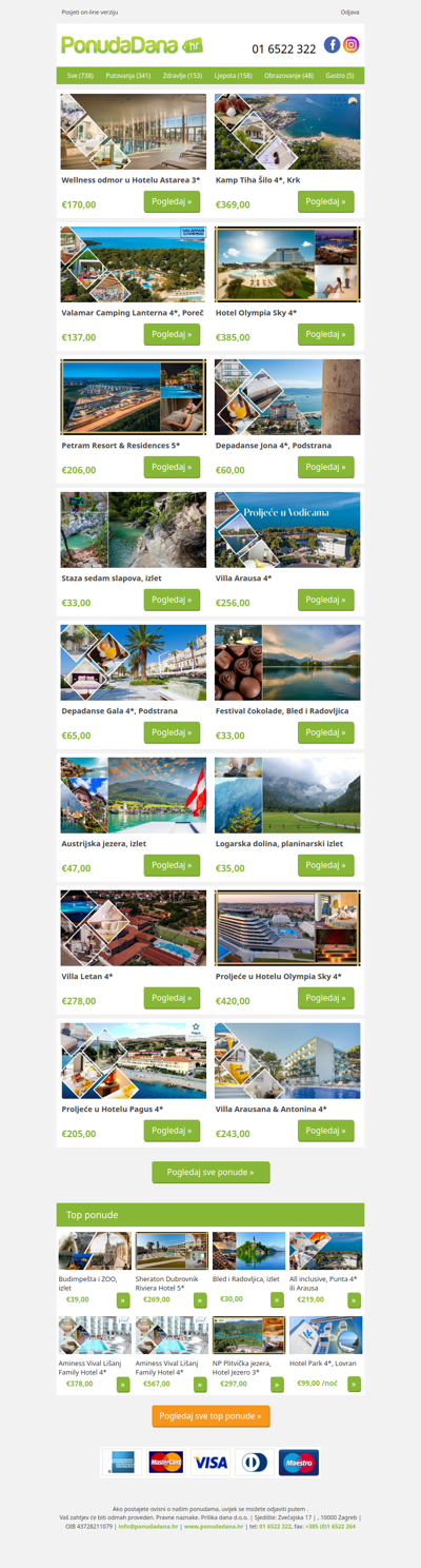 ✔ Wellness odmor u Hotelu Astarea 3 | Kamp Tiha Šilo 4, Krk | Valamar Camping Lanterna 4, Poreč | Hotel Olympia Sky 4 | Petram Resort  Residences 5 | Depadanse Jona 4, Podstrana | Staza sedam slapova, izlet