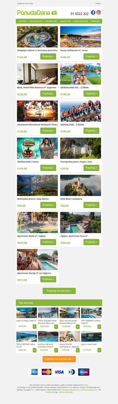 ✔ Nedjeljni odmor u Termama Jezerčica | Kamp Valkanela 4, Vrsar | Bled, Hotel Rikli Balance 4 Superior | GARDALAND XXL - 2 DANA | Gardaland Movieland Medieval Times | GARDALAND - 3 DANA | GARDALAND 2 dana