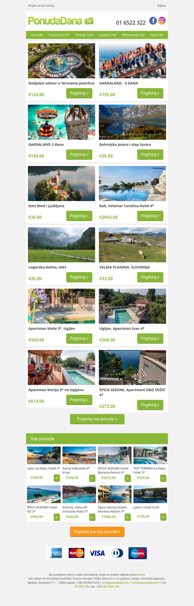 ✔ Nedjeljni odmor u Termama Jezerčica | GARDALAND - 3 DANA | GARDALAND 2 dana | Bohinjsko jezero i slap Savica | Izlet Bled i Ljubljana | Rab, Valamar Carolina Hotel 4 | Logarska dolina, izlet