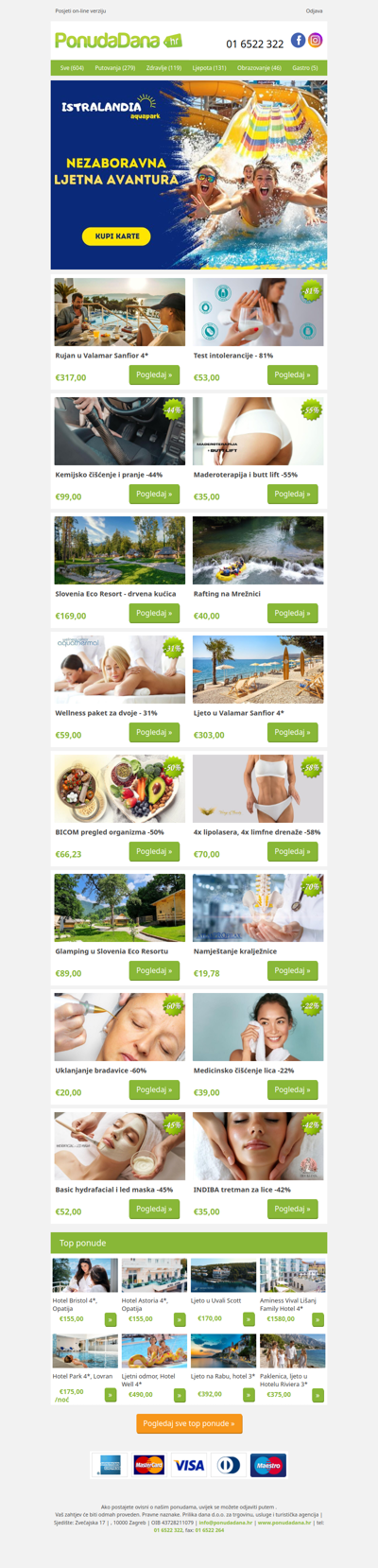 ✔ Rujan u Valamar Sanfior 4 | Test intolerancije - 81% | Kemijsko čišćenje i pranje -44% | Maderoterapija i butt lift -55% | Slovenia Eco Resort - drvena kućica | Rafting na Mrežnici | Wellness paket za dvoje - 31%