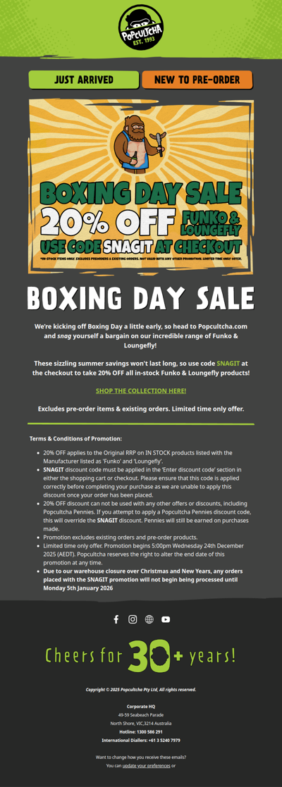 BOXING DAY SALE