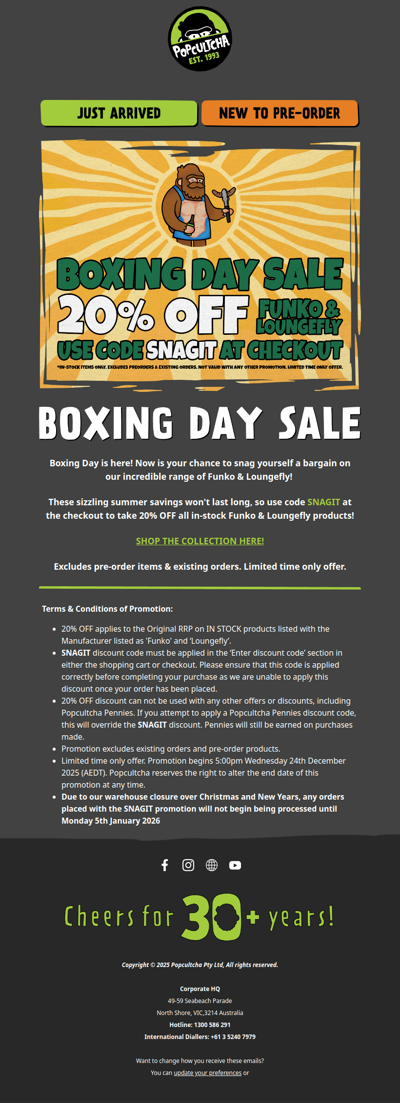 BOXING DAY SALE