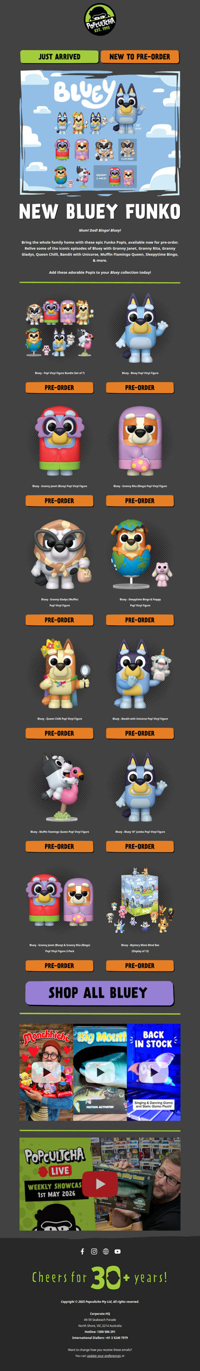 Bluey Funko at Popcultcha!