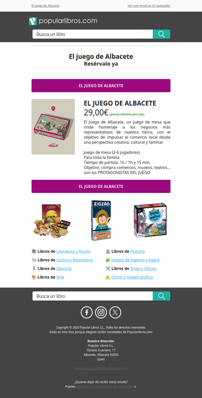 ¡Reserva ya El juego de Albacete!