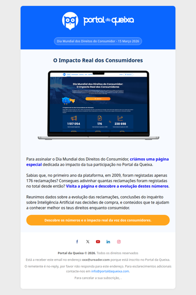 Há uma nova página no Portal da Queixa: O Impacto Real dos Consumidores
