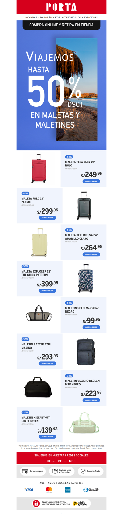 🌟 Prepara tus aventuras: Maletas y maletines con hasta 50% DCTO 🎒🧳