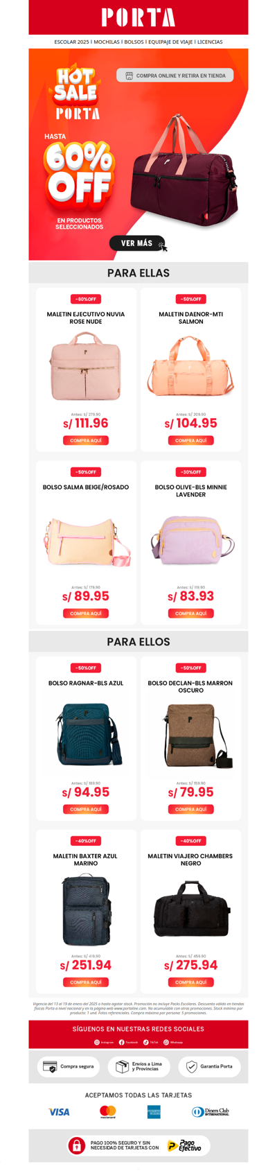 👜✨ ¡Hasta un 60% Off! Renueva tu estilo con nuestros increíbles bolsos y maletines. 😍