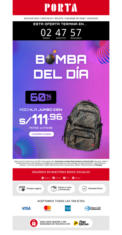 💥 ¡OFERTA EXPLOSIVA! 60% OFF en la MOCHILA JUMBO IDEN 🎒 ⏳ Solo por pocas HORAS 😱