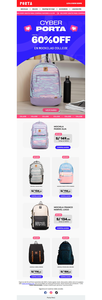 🎒¡Hasta 60% DSCTO en línea COLLEGE! 😎