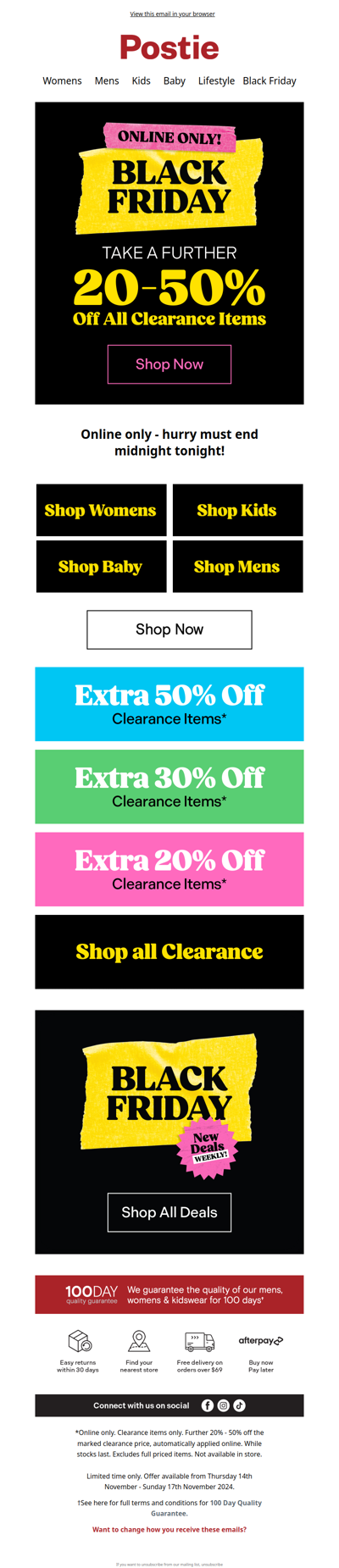 👋Last chance! EXTRA 20-50% OFF online Clearance Items!