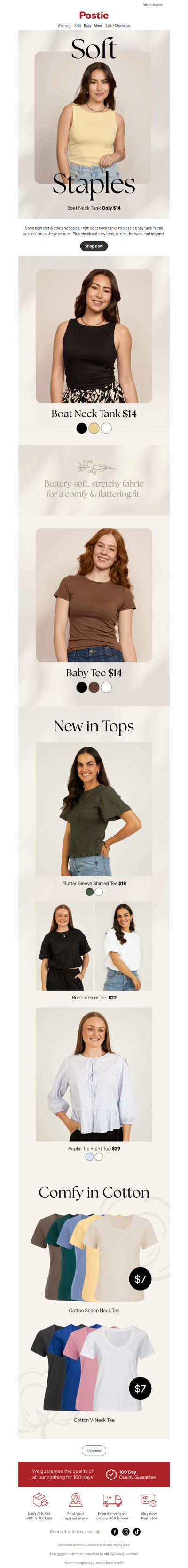 Super soft, buttery tees + tanks only $14 💛