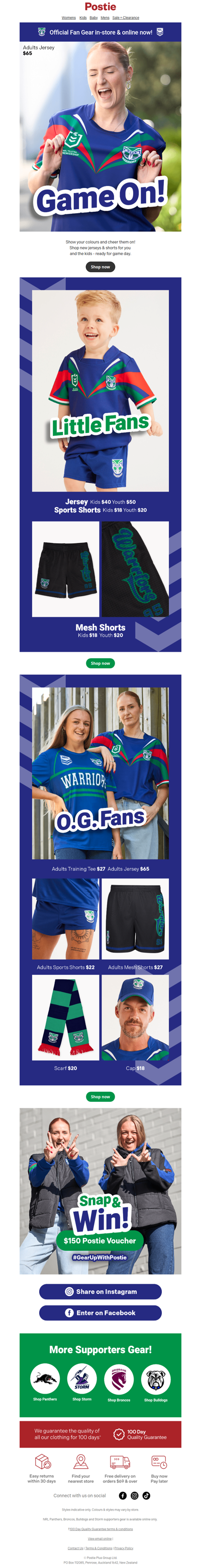 Game On! Supporters gear for every fan 🏉🙌