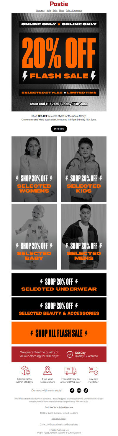 🚨 Flash sale alert! Grab 20% off selected styles now! Online exclusive 🚨