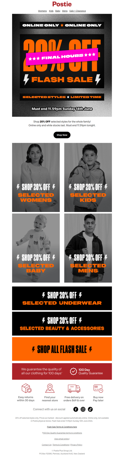 Don't miss out! 🚨 Flash sale: Get 20% off selected styles now!