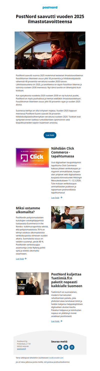 PostNordin uutiskirje – Ajankohtaista logistiikasta ja verkkokaupasta