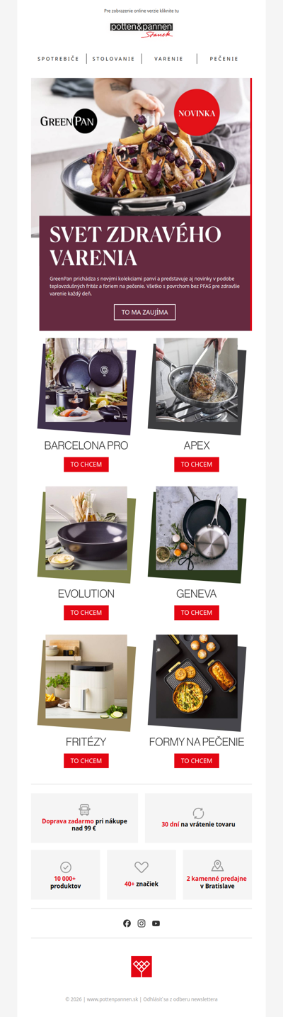 Novinky GreenPan pre zdravšie varenie.