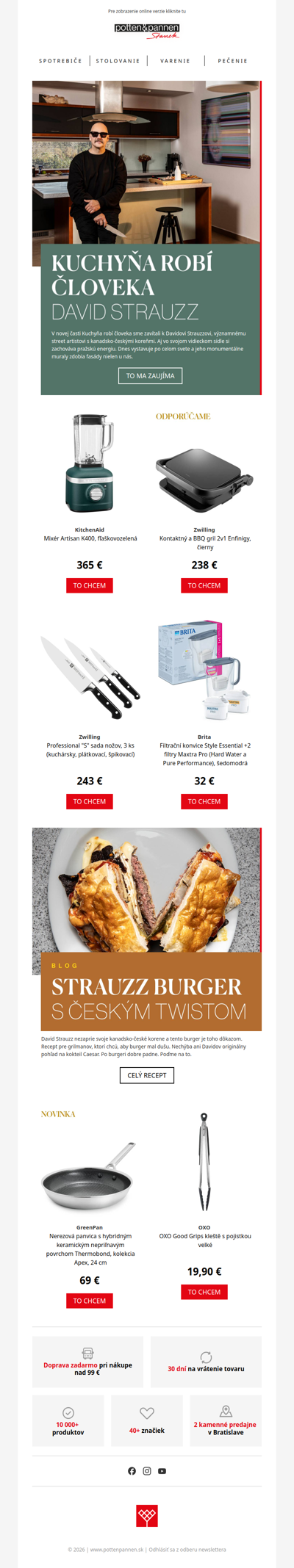 Dnes varí David Strauzz. V ďalšej časti seriálu Kuchyňa robí človeka.