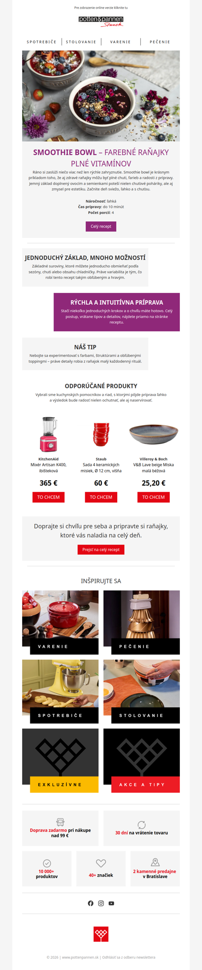 Dnešný recept: Smoothie bowl – farebné raňajky plné vitamínov