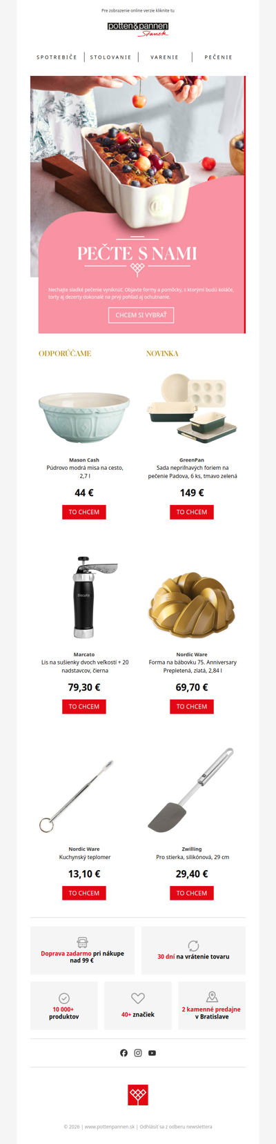 Pečte s radosťou a starostlivosťou o každý detail.