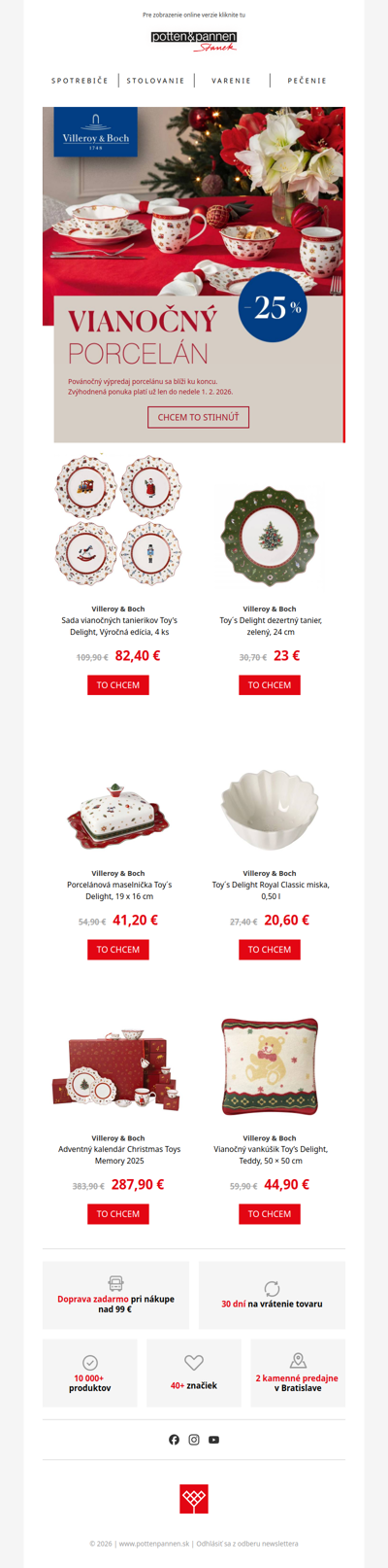 Povánočný výpredaj porcelánu sa blíži ku koncu.