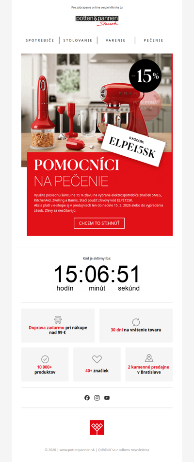 Posledná šanca na 15 % zľavu.