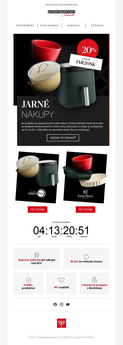 Jarné nákupy s 20 % zľavou!